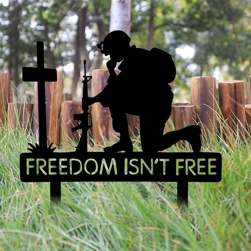 Memorial Metal Plaque for Fallen Soldiers - Freedom Isn't Free