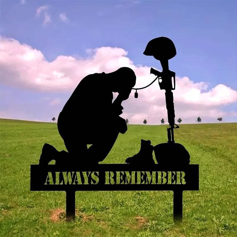 Memorial Metal Plaque for Fallen Soldiers - Always Remember