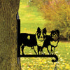 Two Border Collies Metal Hanging Bracket Plant Stand PS001