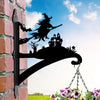 Witch and Haunted Castle Metal Hanging Bracket Plant Stand PS174