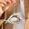 Sleeping Angel Acrylic Keychain Turkish Van Cat