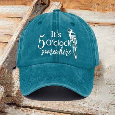 Retro It's 5 O'clock Somewhere Print Baseball Cap