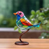 Stained Birds on Branch Desktop Ornaments