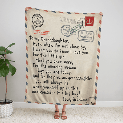 Grandma To My Granddaughter - Premium Blanket