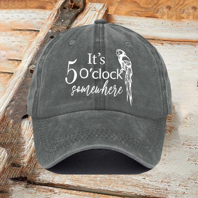 Retro It's 5 O'clock Somewhere Print Baseball Cap