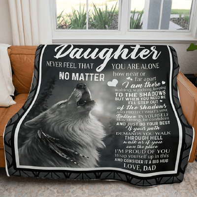To My Daughter - From Dad - Wolf A302 - Premium Blanket