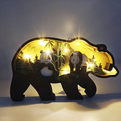 Walking Panda Carving Handcraft Gift