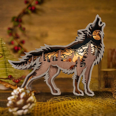 Wolf Carving Handcraft Gift