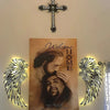 1 Pair Angel Wings Metal Wall Art With Led Lights