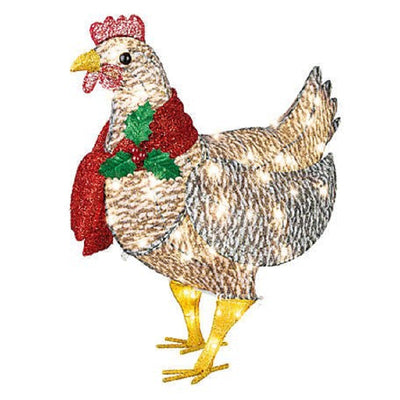 LAST DAY 40% OFF-Light-Up Chicken with Scarf Holiday Decoration