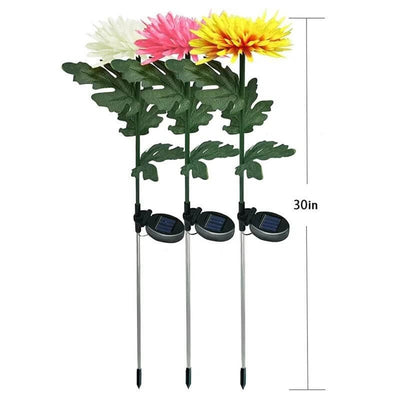 30" Chrysanthemum Solar Garden Stake LED