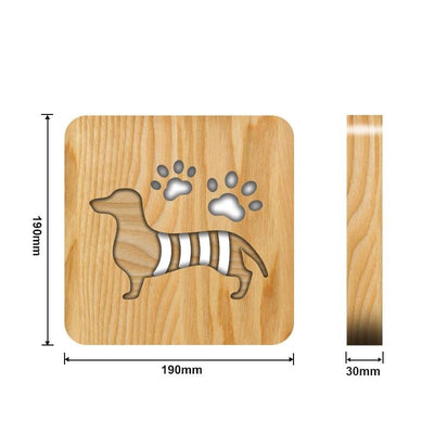 Dachshund Wooden Decorative Light