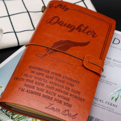 Enjoy The Ride - Engraved Leather Journal Notebook