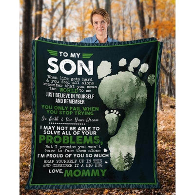 To My Son - From Mom - Footprintblanket - A324 - Premium Blanket