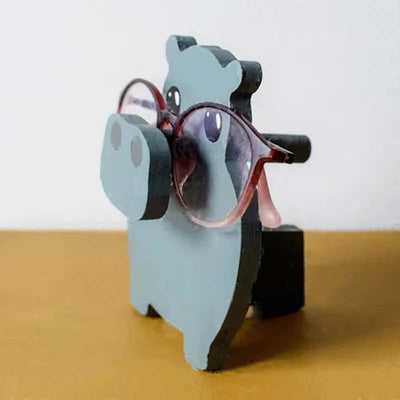 Handmade Glasses Stand Lovely Hippo