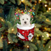 West Highland White Terrier In Snow Pocket Christmas Ornament SP102