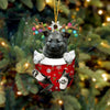 Norwegian Elkhounds In Snow Pocket Christmas Ornament SP140