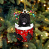 Black Chow Chow In Snow Pocket Christmas Ornament SP145