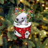 Bedlington Terrier In Snow Pocket Christmas Ornament SP219