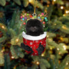 Pomeranian In Snow Pocket Christmas Ornament SP221