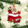 Cocker Spaniel In Gift Bag Christmas Ornament GB013