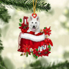 White German Shepherd In Gift Bag Christmas Ornament GB042