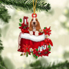Basset Hound In Gift Bag Christmas Ornament GB105