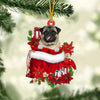 Pug In Gift Bag Christmas Ornament GB133