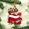 Beagle In Gift Bag Christmas Ornament GB144