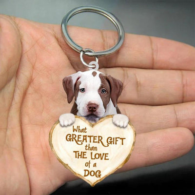 Pitbull What Greater Gift Than The Love Of A Dog Acrylic Keychain GG111