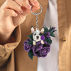 Heeler In Purple Rose Acrylic Keychain PR090