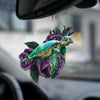 Sea Turtle On Purple Rose Car Hanging Ornament PR131