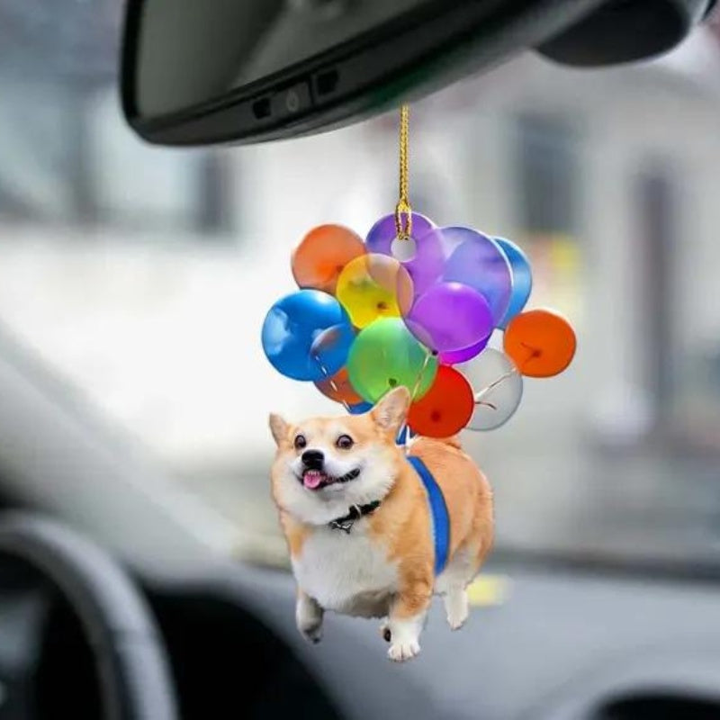 Corgi Fly With Bubbles Car Hanging Ornament BC003