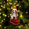 Beagle In Santa Boot Christmas Hanging Ornament SB007