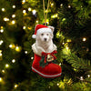 Icelandic Sheepdog In Santa Boot Christmas Hanging Ornament SB105