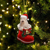 Soft-coated Wheaten Terrier In Santa Boot Christmas Hanging Ornament SB134