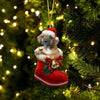 Puggle In Santa Boot Christmas Hanging Ornament SB136
