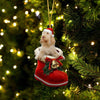 Spinone Italiano In Santa Boot Christmas Hanging Ornament SB160