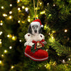 English Setter In Santa Boot Christmas Hanging Ornament SB222