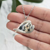 Bearded Collie Sleeping Angel Stainless Steel Necklace SN090
