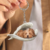 Sleeping Angel Acrylic Keychain Maltipoo02