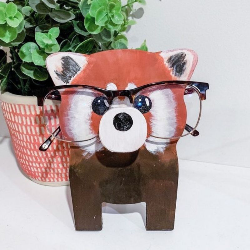 Handmade Glasses Stand Red Panda