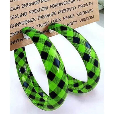BOUND ROUND PLAID EARRINGS