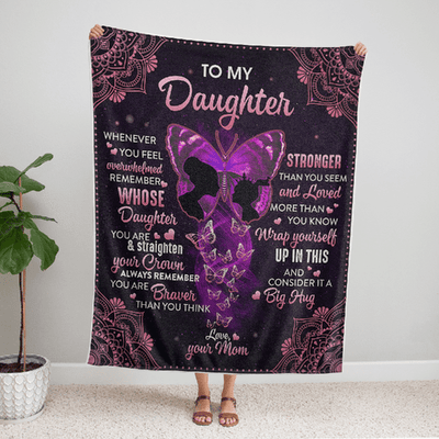 To My Daughter - From Mom - Butterfly F010 - Premium Blanket