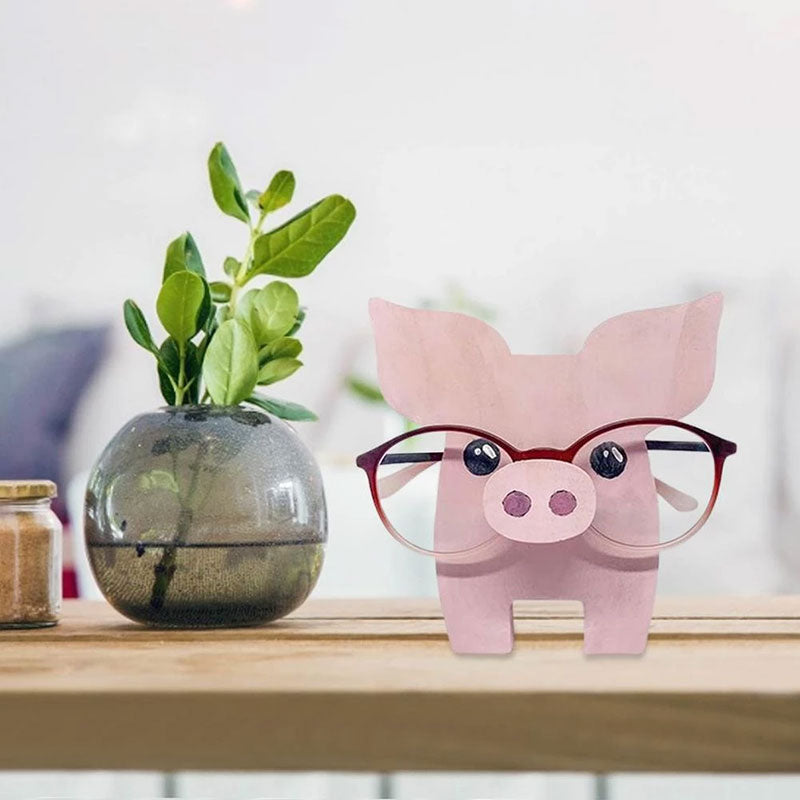 Handmade Glasses Stand Pig